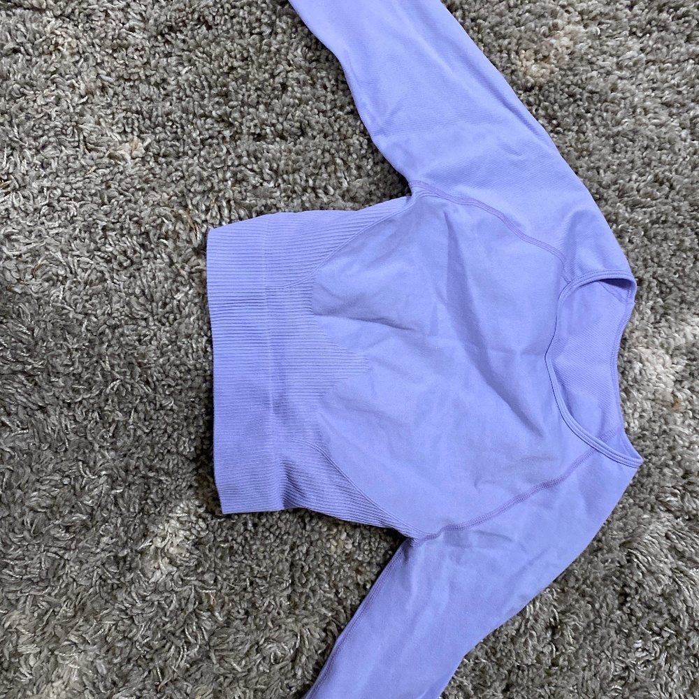 Long sleeve purple athletic shirt